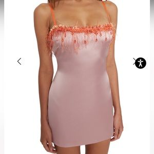 Danielle Guizio Satin Beaded Mini Dress💗